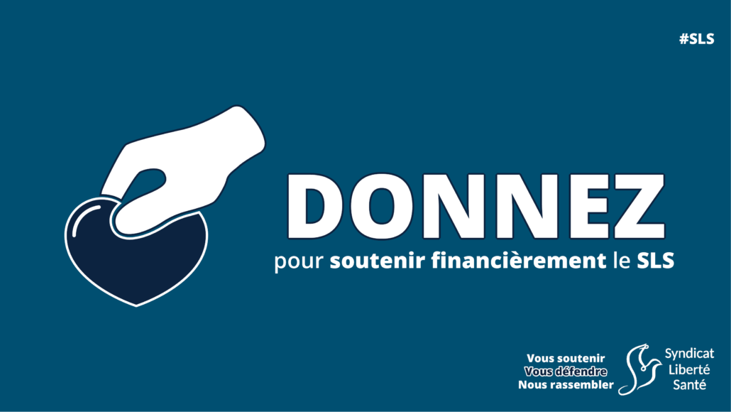 Faire une donation syndicat soignants suspendus Dons soutien financier SLS - Syndicat Liberté Santé SLS
