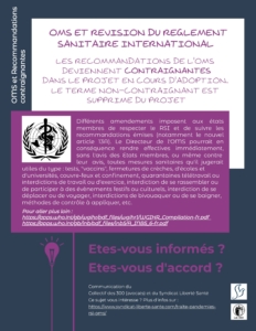 4. Recommandations contraignantes - Traité Pandémies OMS Règlement Sanitaire International Collectif des 300 IAL- Syndicat Liberté Santé SLS