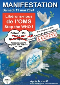 Liberté manifestation Genève Suisse Traité Pandémies RSI OMS Syndicat Liberté Santé SLS