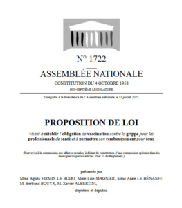 Obligation Vaccinale Grippe Soignants PPL 1722 Assemblée Nationale