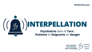 Interpellation Préfet Tarn alerte danger patients sous effectif soignants Unité Psychiatrique de Castres Occitanie SLS81 CH Lavaur Syndicat Liberté Santé
