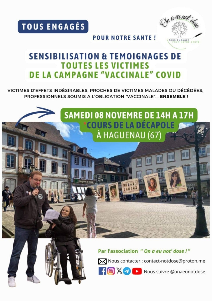 Manifestation Haguenau On a eu not'dose 8 novembre 2025 Alsace Grand Est Marc Heinrich Syndicat Liberté Santé SLS Manifestation Haguenau On a eu not'dose 8 novembre 2025 Alsace Grand Est Marc Heinrich Syndicat Liberté Santé SLS
