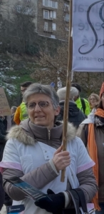 Pascale POLLY, infirmière, lors d'une mobilisation du Syndicat Liberté Santé