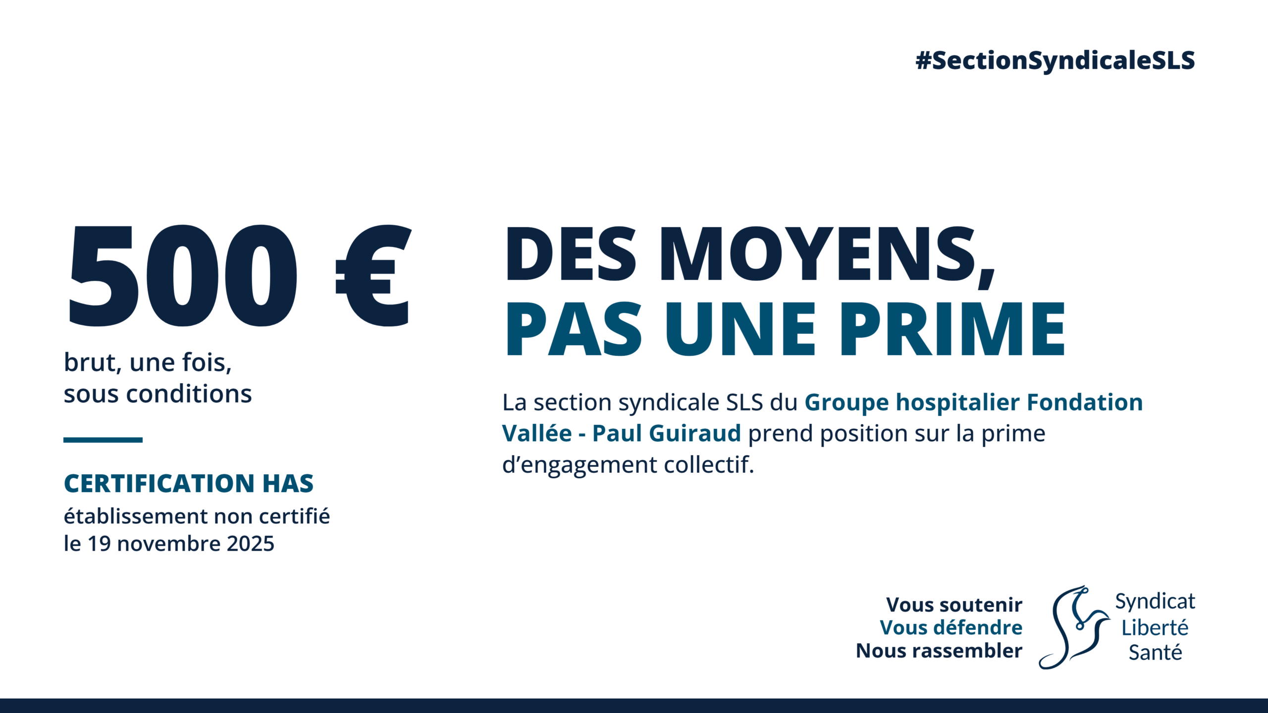 Des moyens, pas une prime : section SLS Paul Guiraud