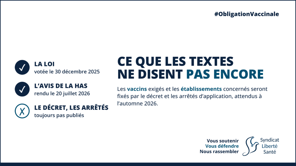 Obligation vaccinale grippe - etat des textes d application Obligation vaccinale grippe : la loi est votée, le décret et les arrêtés ne sont pas publiés