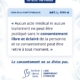 Visuel du Syndicat Liberté Santé, série Un texte, une phrase : Code de la santé publique, article L. 1111-4. « Aucun acte médical ni aucun traitement ne peut être pratiqué sans le consentement libre et éclairé de la personne et ce consentement peut être retiré à tout moment. »