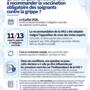 Affiche du Syndicat Liberté Santé : si ce n’est pas la science, qu’est-ce qui a conduit la HAS à recommander la vaccination obligatoire des soignants contre la grippe ?